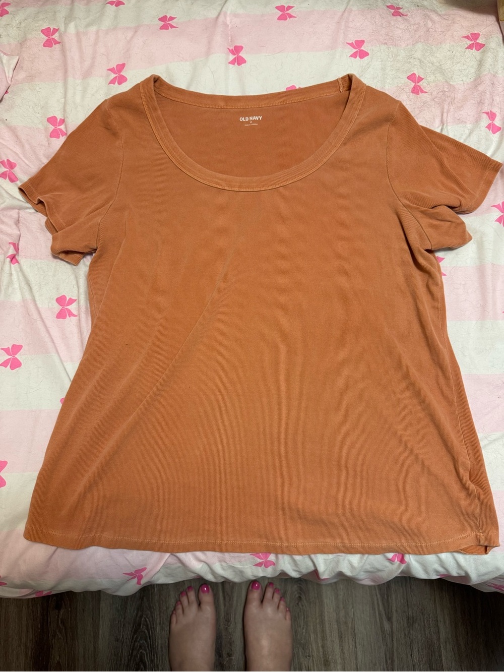 Old Navy Women's Scoop Neck Tee - Burnt Orange